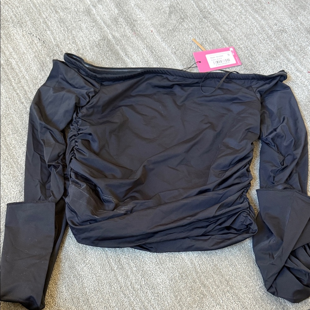 Edikted Black Off-Shoulder Ruched Blouse